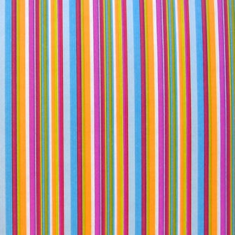 Counter roll gift wrap paper with multi colored lines neon on on strong ribbed white paper.
 