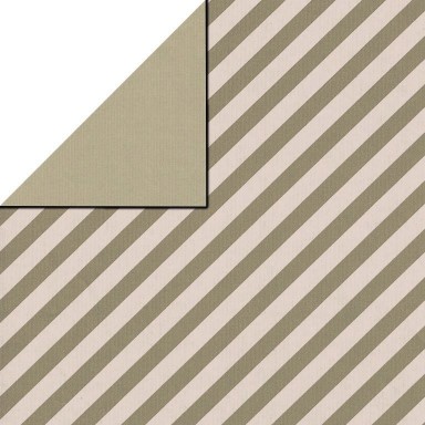 Gift paper ivory with gray diagonal stripe, back plain grey on strong ribbed paper.
 