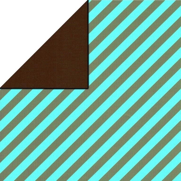 Gift paper gift paper light blue with gold diagonal stripe, back uni brown on strong ribbed paper.
 