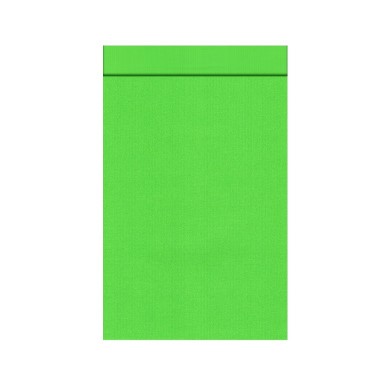 Gift bags with 2 cm flap, outside and inside solid apple green on strong narrow ribbed matte paper.
 