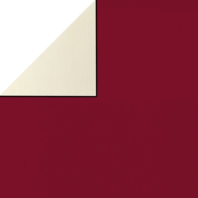 Gift paper on the front in solid burgundy, backside solid ivory on strong narrow ribbed matte paper.
 