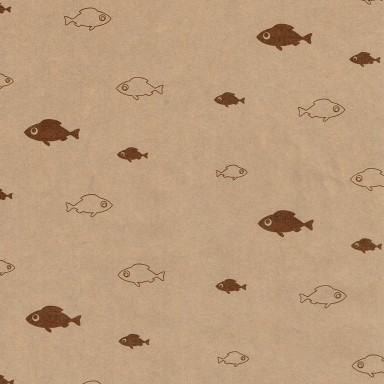 Wrapping paper with fish on strong natural eco paper.
 