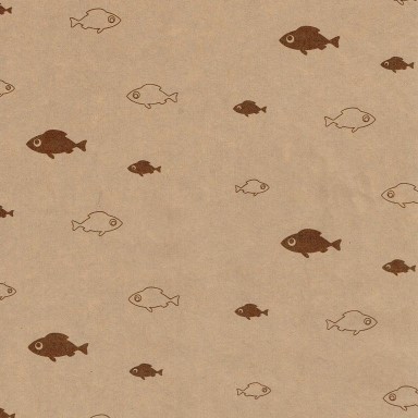 Wrapping paper with fish on strong natural eco paper.
 