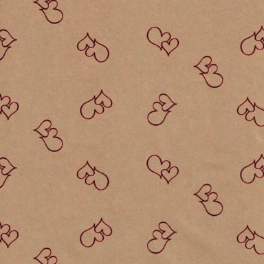 Wrapping paper with hearts and love text on strong natural eco paper.
 