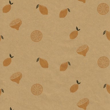 Wrapping paper with lemons on strong natural eco paper.
 