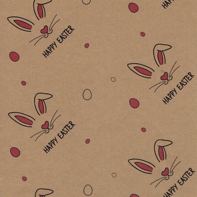 Wrapping paper with easter bunnies on strong natural ribbed eco paper.
 