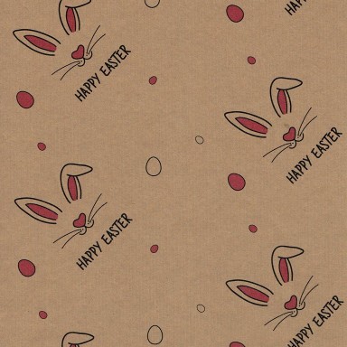 Wrapping paper with easter bunnies on strong natural ribbed eco paper.
 