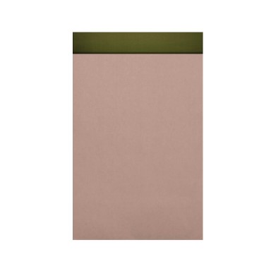 Gift bags with 2 cm flap, powder pink outside and olive green inside on strong, very smooth matte paper.
 