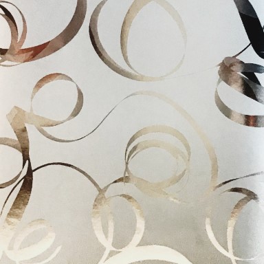 Gift wrapping paper matt silver with shiny silver ribbon on metallic paper.
 