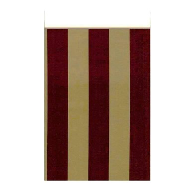 Gift bags with 2 cm flap, gold stripes over matt burgundy on strong paper.
 