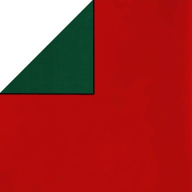 Gift wrapping paper on the front solid red, back solid green on glossy, strong paper.
 