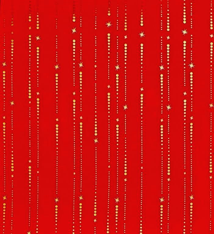 Gift wrapping paper gold metallic star rain on a matte red background on metallized paper.
 