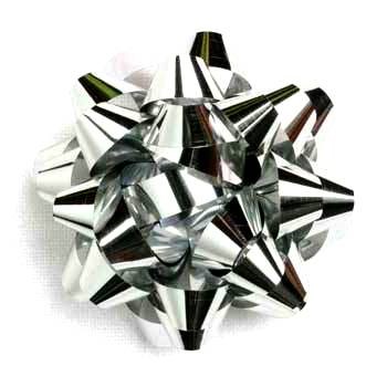 Self adhesive metallic star bows 
 