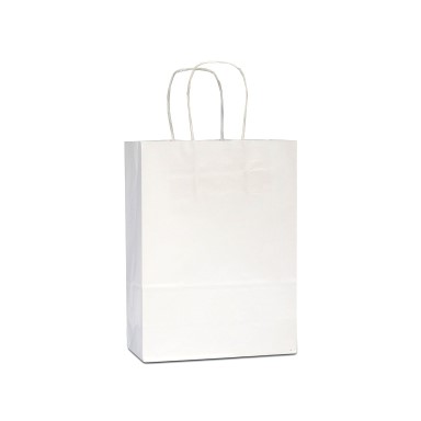 Paper carrier bags with twisted handles - white
 