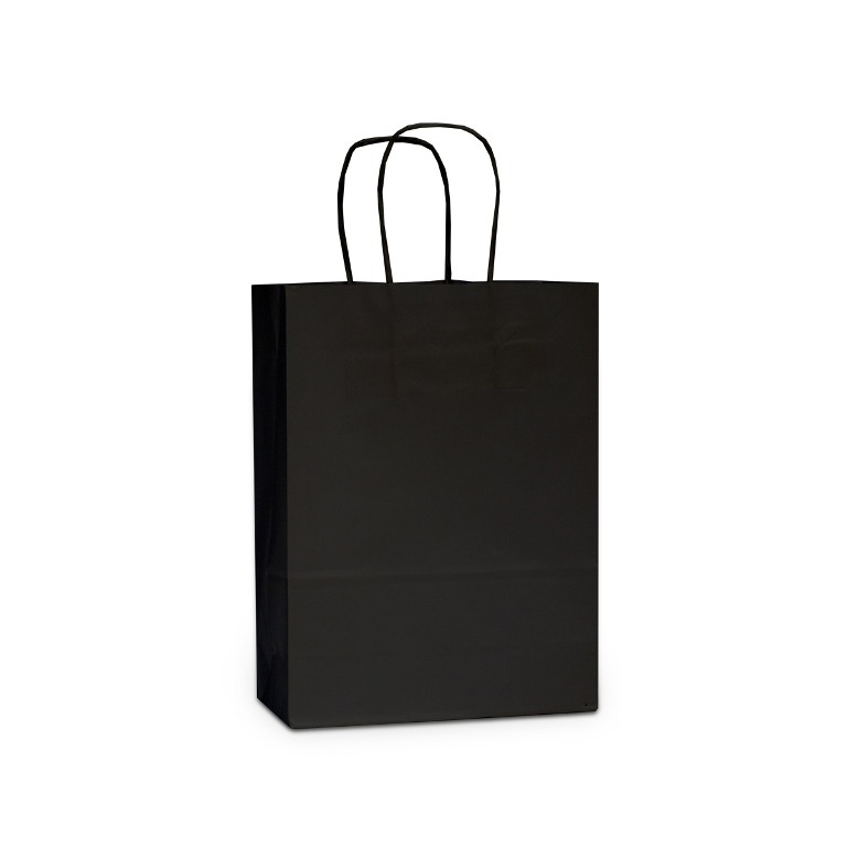 Paper carrier bags with twisted handles - black
 