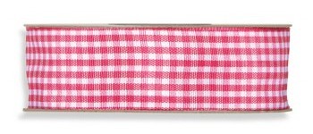 Checkered ribbon pink-white
 