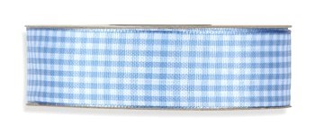 Checkered ribbon light blue-white
 