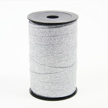 Curling ribbon metallic glitter silver (no glitter loss).
 