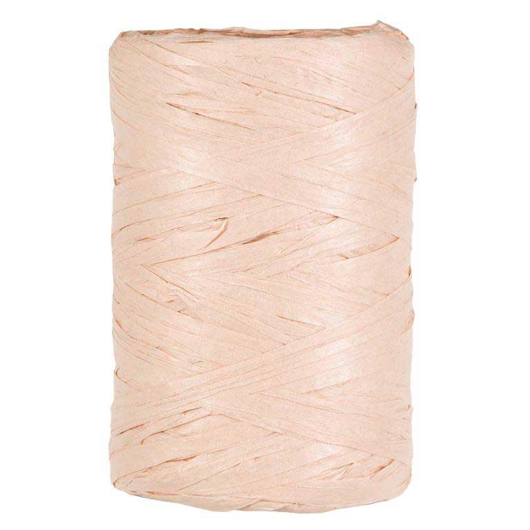 Raffia ribbon made of paper on a spool, skin color.
 