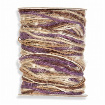 Packing rope jute and wool colormix natural/purple.
 