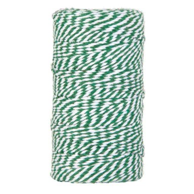 Packing rope of green with white cotton.
 