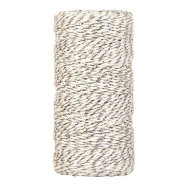 Packing rope of silver with cream cotton.
 