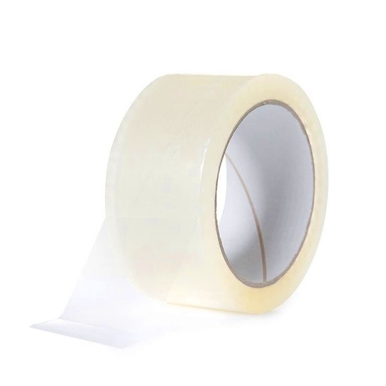 Tape 48 mm × 66 meters acrylic transparent low noise 35 microns.
 