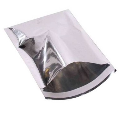 Metallic shipping or gift bags made of unbreakable and water resistant 70 micron foil with flap and permanent adhesive strip - silver
 