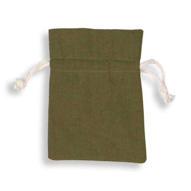 Luxurious and sturdy cotton gift bags in olive green.
 