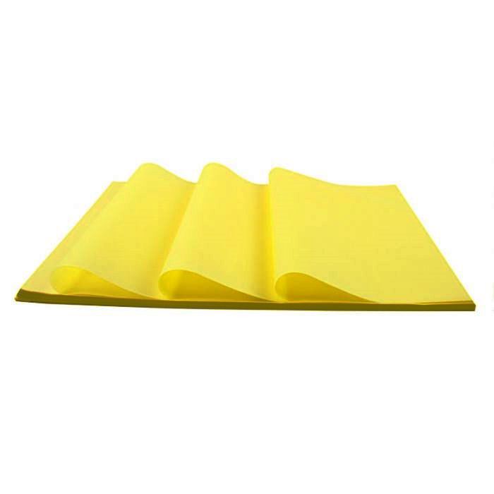 Yellow tissue paper, quality mg 17 grams colourfast.
 