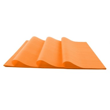 Orange tissue paper, quality mg 17 grams colourfast.
 