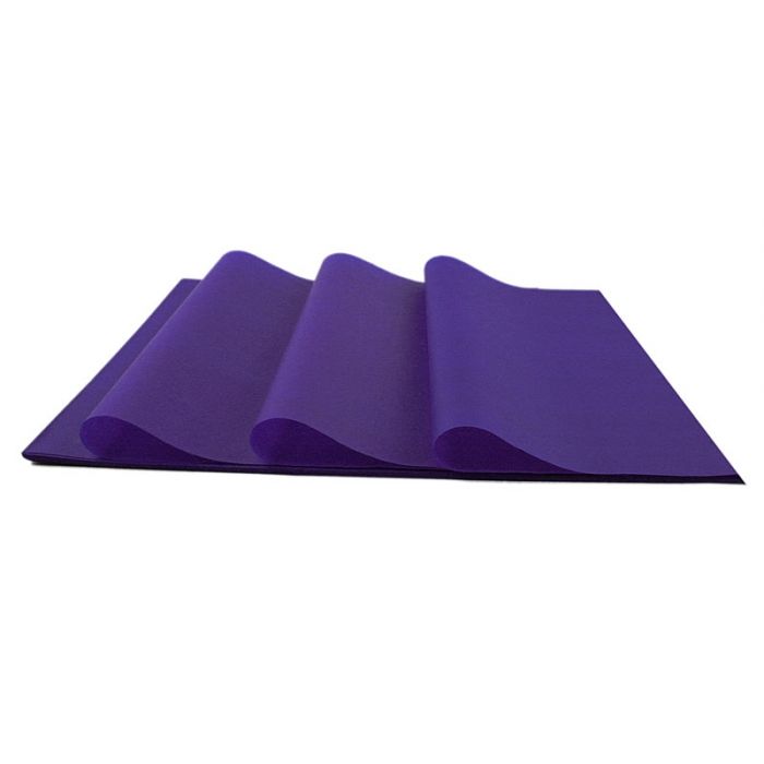 Violet tissue paper, quality mg 17 grams colourfast.
 