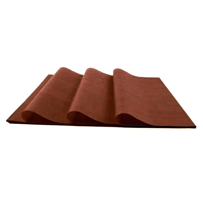 Brown tissue paper, quality mg 17 grams colourfast.
 